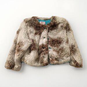 Faux Fur Satin Lined Warm Coat Zutano Baby Girl Animal Print